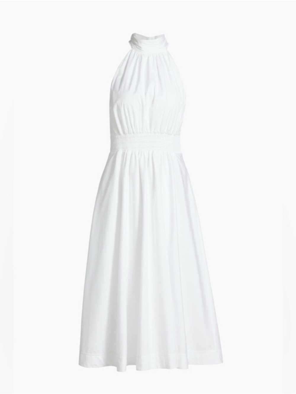 Veronica Beard Women's White Kinny Cotton-Blend Halter Midi Dress Size US12
